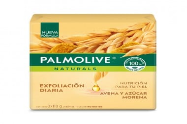 Jabón Antibacterial Palmolive Naturals Exfoliación Diaria 3 Unds