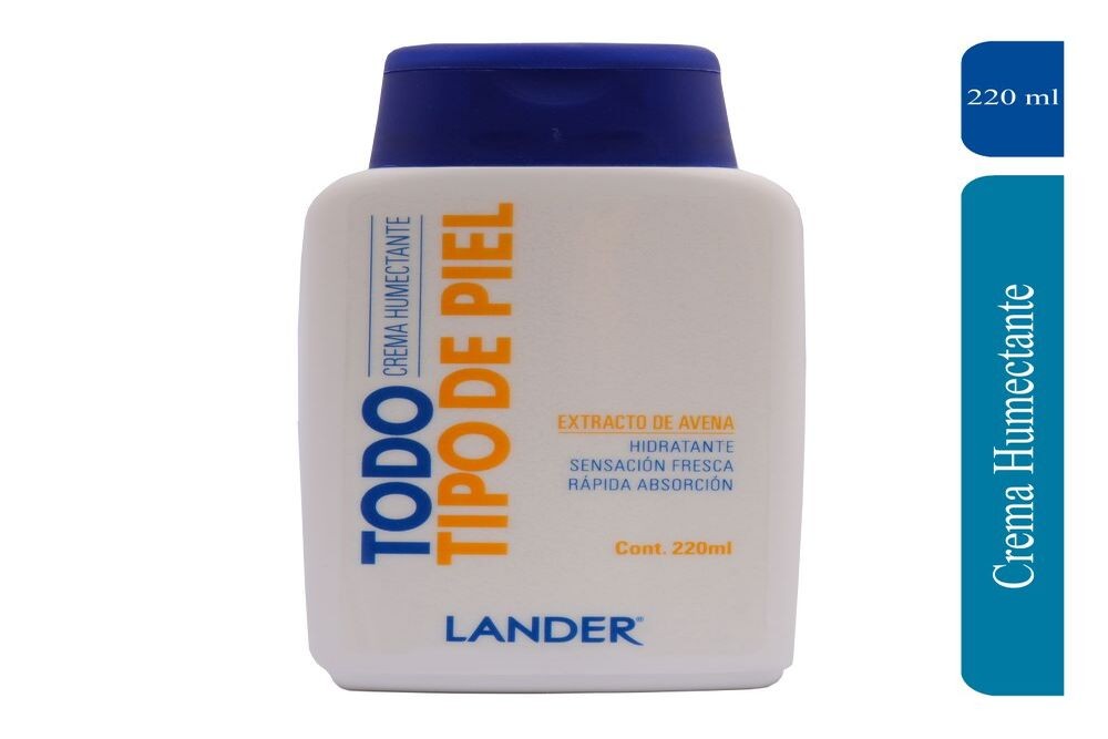 Crema Humectante Lander Todo Tipo De Piel 220 Ml