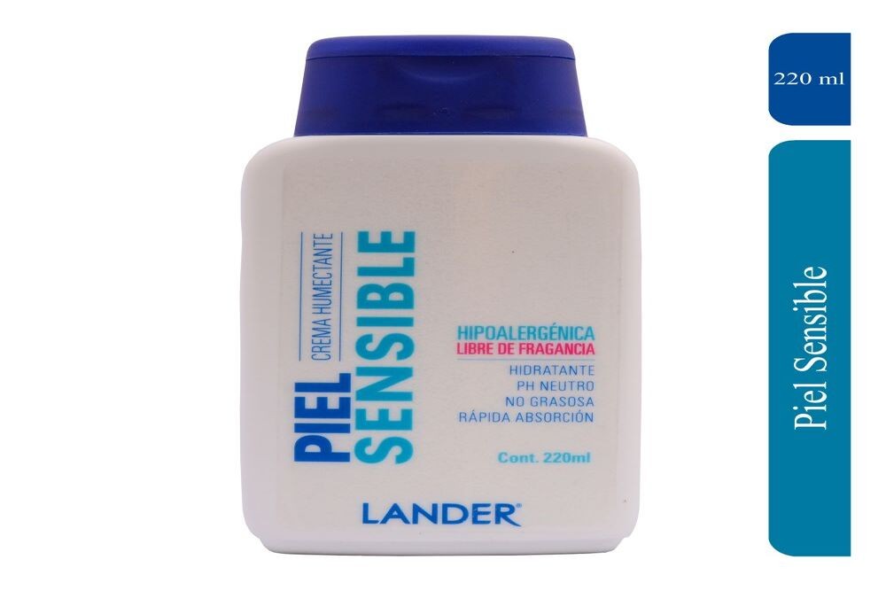 Crema Humectante Lander Piel Sensible 220 Ml