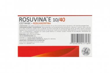 Rosuvina E 10/40 28 Tabletas Recubiertas