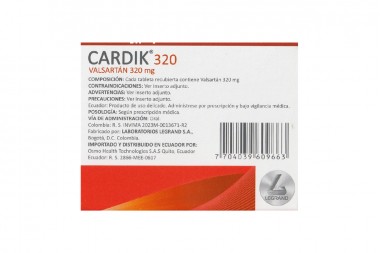 Cardik 320 Mg 28 Tabletas Recubiertas