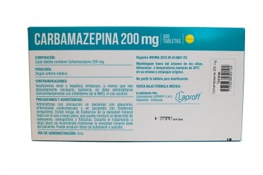 Carbamazepina 200 Mg Caja Con 300 Tabletas