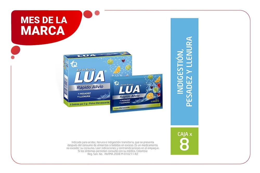 Sal De Frutas Lua Limón Caja Con 8 Sobres Con 5 G C/U