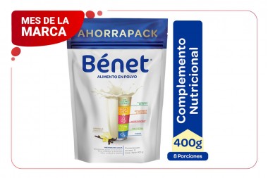 Alimento En Polvo Bénet Sin Azúcar Sabor Vainilla 400 G