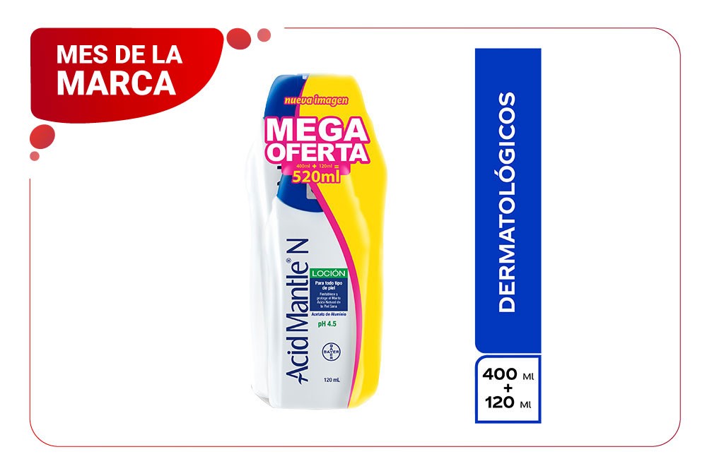 Oferta Acid-Mantle N Frasco Con 400 Ml + 120 Ml