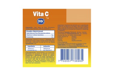 Vitamina C MK Efervescente Sabor Naranja 10 Sobres