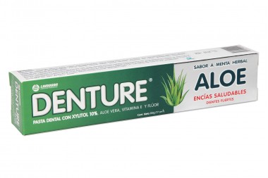 Crema dental Denture Sabor aloe menta herbal 100 G