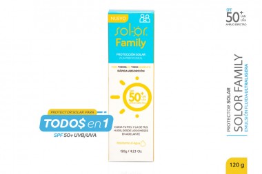 Protector Solar Sol-or Spf 50 Family 120 Ml