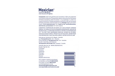 Moxiclan Amoxicilina 400 Mg / 5 Ml Acido Clavulánico 57Mg / 5 Ml Polvo para constituir 100 Ml