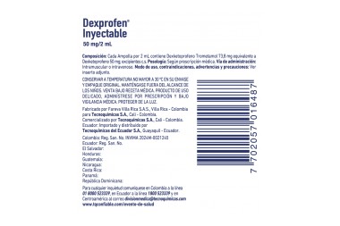 Dexprofen 50 Mg / 2Ml Solución Inyectable 3 Ampollas