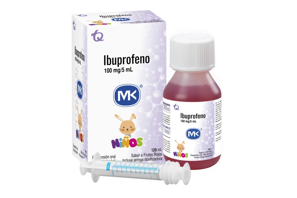 Ibuprofeno Mk 100Mg /5Ml Niños Sabor Frutos Rojos 120 Ml