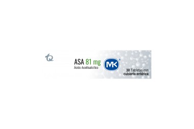 Asa Mk Acido Acetilsalicílico 81 Mg 30 Tabletas Con Cubierta Entérica