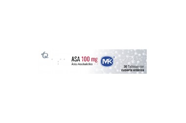 Asa Mk Acido Acetilsalicílico 100 Mg 30 Tabletas Con Cubierta Entérica