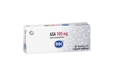 Asa Mk Acido Acetilsalicílico 100 Mg 30 Tabletas Con Cubierta Entérica