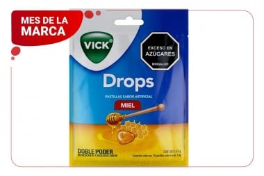 Pastillas Vick Drops Sabor Miel 5 Sobre de 20 Pastillas C/U