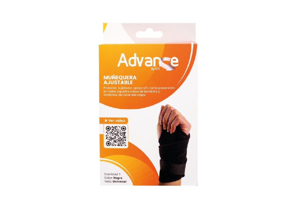 Muñequera Negra Advance Und