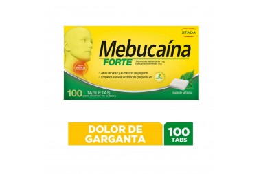 Mebucaína Forte Sabor Menta 100 Tabletas