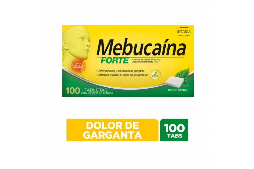 Mebucaína Forte Sabor Menta 100 Tabletas