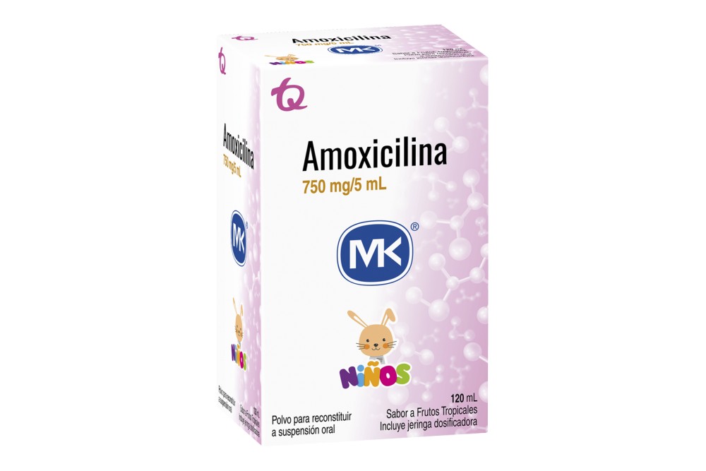 Amoxicilina Mk 750 Ml / 5 Ml Sabor a Frutos Tropicales 120 Ml