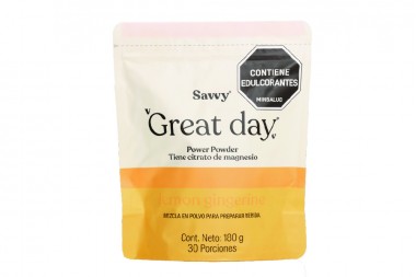 Mezcla Con Magnesio Great Day Savvy Sabor Lemon Gingerine 180 G