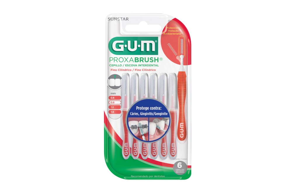 Cepillo Interdental Gum ProxaBrush 0,8 mm 6 Unds