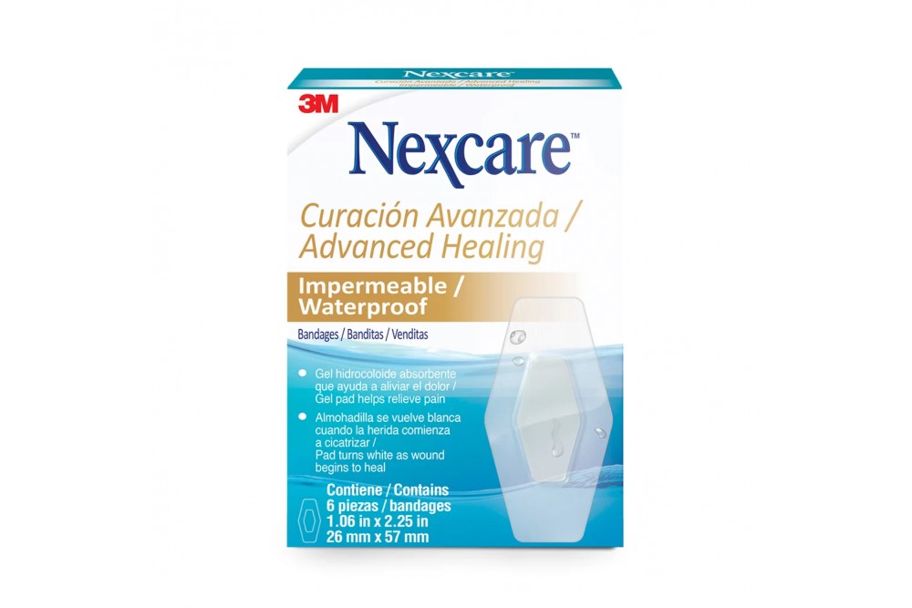 Curas Nexcare Curación avanzada Impermeables 26 x 57mm 6 Unds