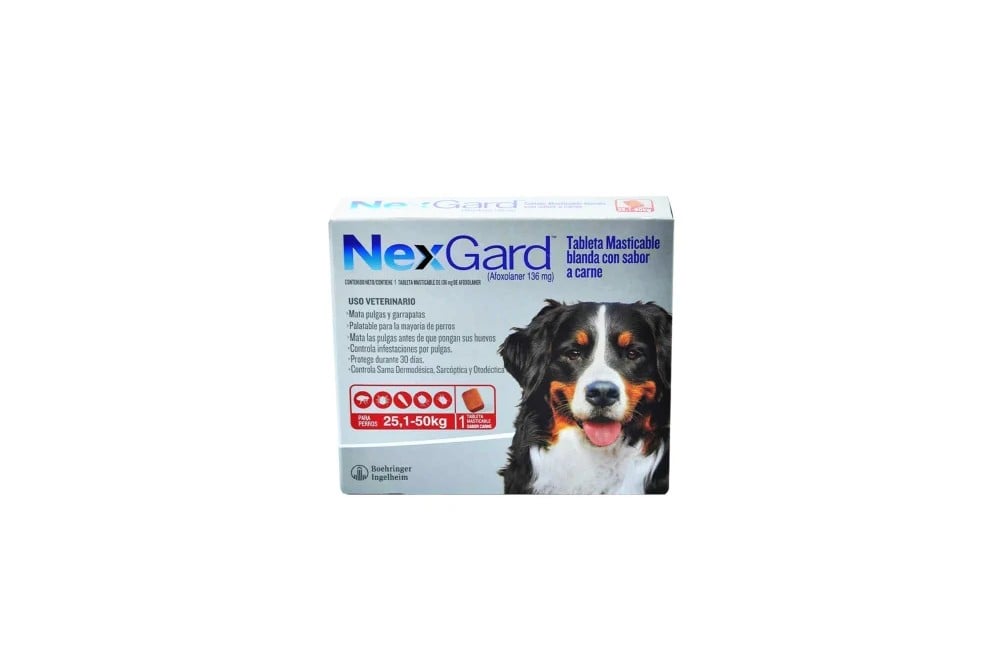 NexGard 136 Mg Para Perro 25,1 Kg a 50 Kg Und