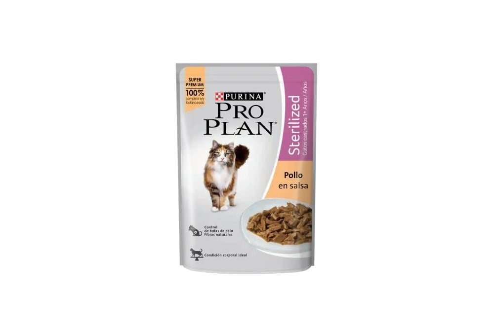 Alimento Húmedo Pro Plan Gatos Esterilizado Sabor Pollo En Salsa 85 G