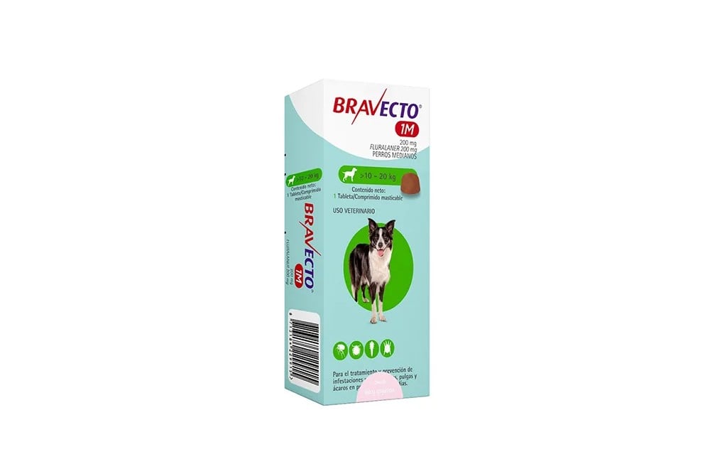 Bravecto 200 Mg Para Perro De 1 Mes De 10 A 20 Kg