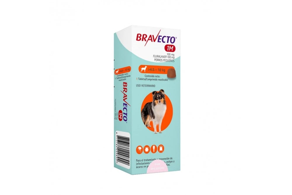 Bravecto 100 Mg Para Perro De 1 Mes De 4,5 A 10 Kg