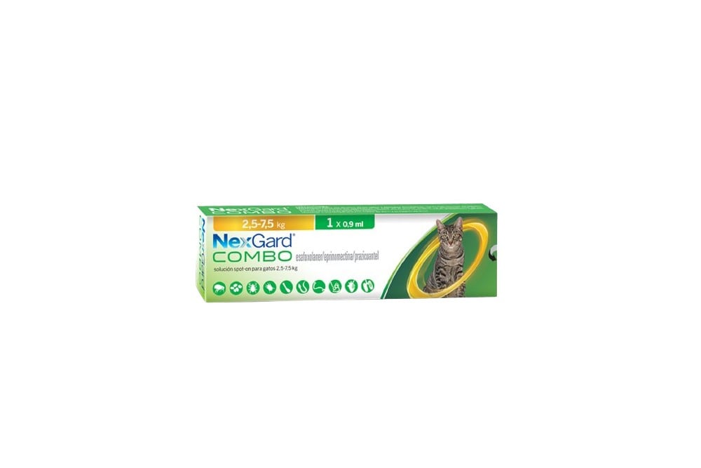 Nexgard Combo Solución Spot-on Para Gato De 2.5kg A 7.5kg 1x 0,09 Ml