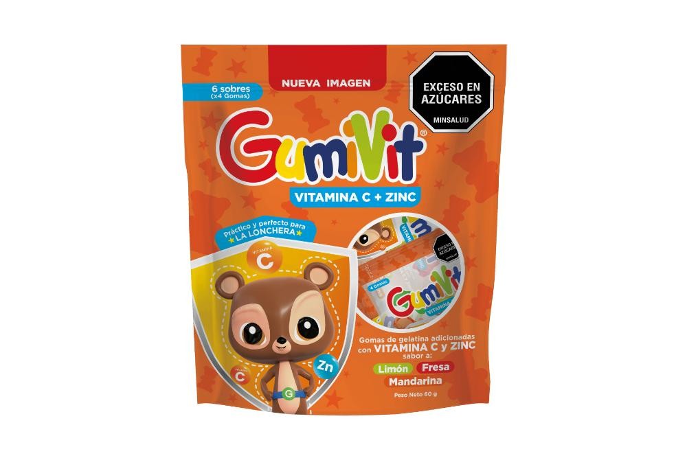 Gumivit Vitamina C + Zinc Bolsa De 6 Mini Sobres