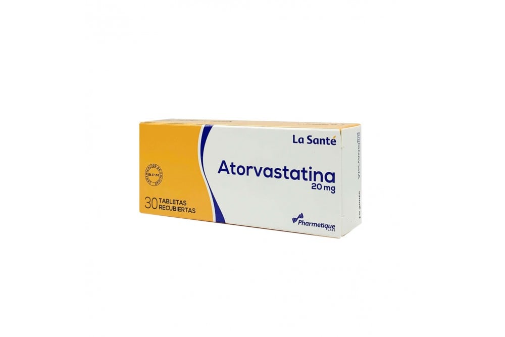 Atorvastatina 20 Mg 30 Tabletas Recubiertas